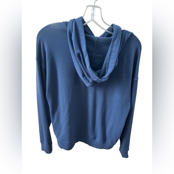 J Crew Women’s Striped hoodie in Cloud fleece Navy Size Small - Picture 3 of 6